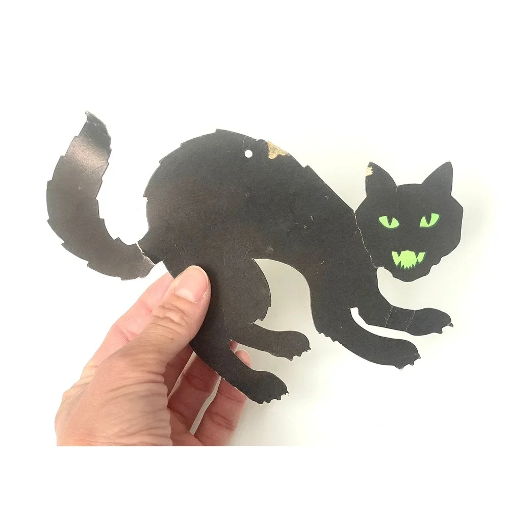 Vintage Halloween Black Cat Die Cut – Dennison Paper Decoration